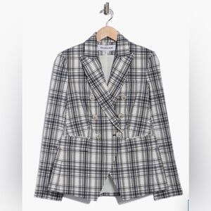 Veronica Beard Black and White Plaid Blazer